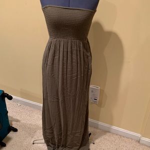 Navy Green Maxi Dress
